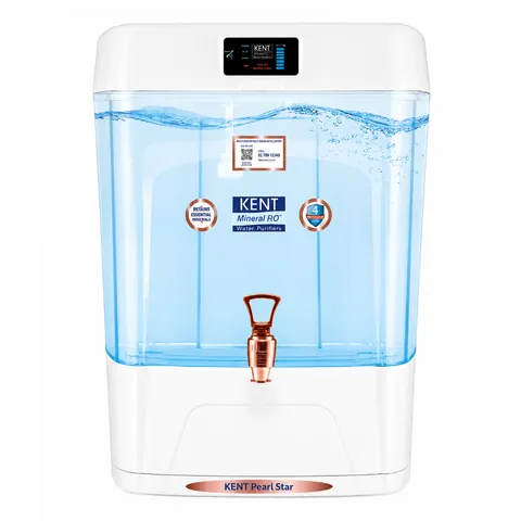 Kent 11 Liter RO+UF+UV+ALKALINE+COPPER+TDS CONTROLLER Water Purifier (Kent Pearl Star (Alkaline + copper)) model Kent Pearl Star (Alkaline + copper) front view - GharOne Nepal
