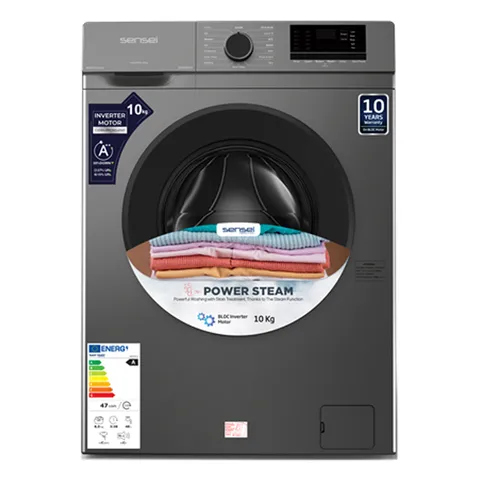 Sensei 10 Kg Front Load Washing Machine (SWM10FL3) model SWM10FL3 front view - GharOne Nepal